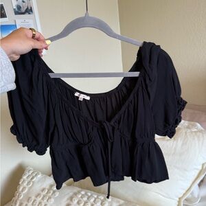 Black Women's Tie Top